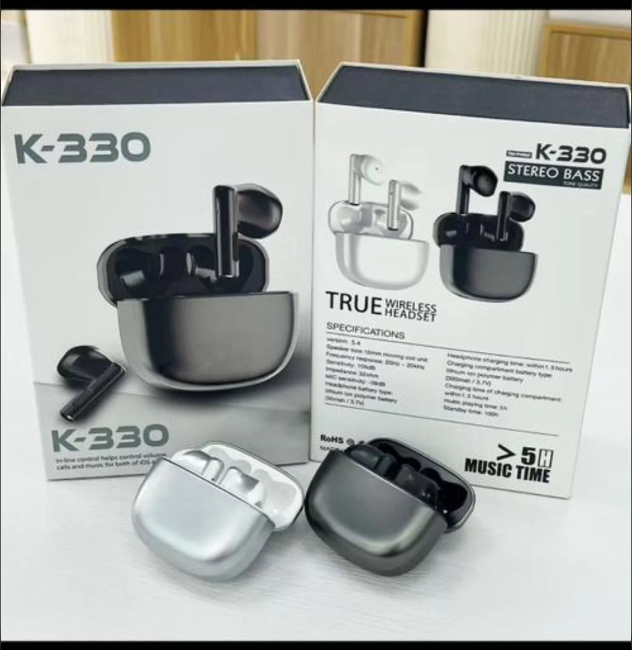 Écouteurs Sans Fil K330 – Design Métallique & Son Premium