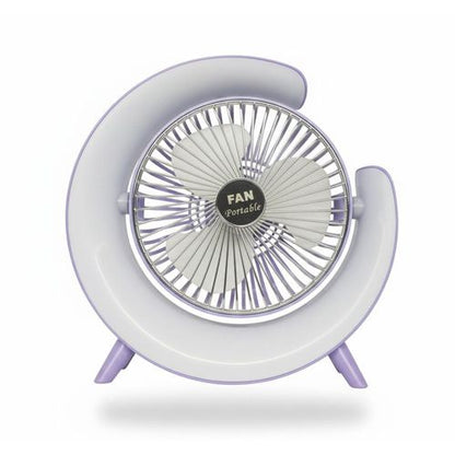 Portable Fan Portable Rechargeable Colorful Desktop Fan with USB Power & LED Light – 3 Speeds / Quiet Cooling