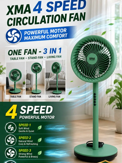 CORAL STAR CS-1089 – Ventilateur de Circulation d’Air sur Pied 10 Pouces, 75W, Vert