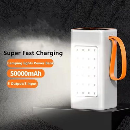TWS Power Bank 60000 mAh avec câble intégré et lampe torche Batterie Mobile chargeur universel rapide portable compatible tout téléphone - Chargeur rapide PowerBank 60000 mAh Banque d'alimentation portable