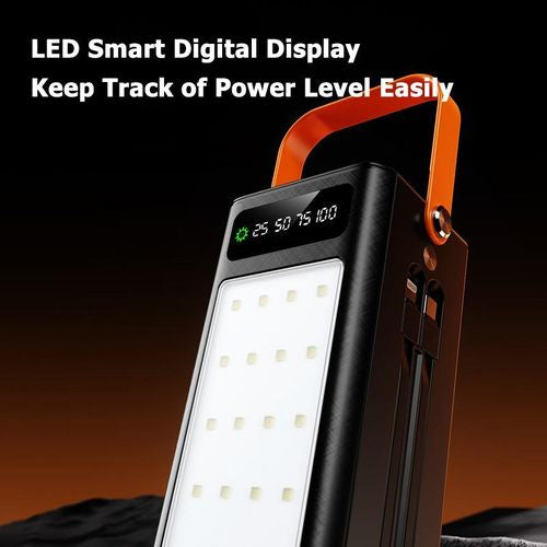TiLECC Batterie externe multi-usages d'extérieur 50000 mAh 22.5W charge ultra-rapide avec lumière de camping