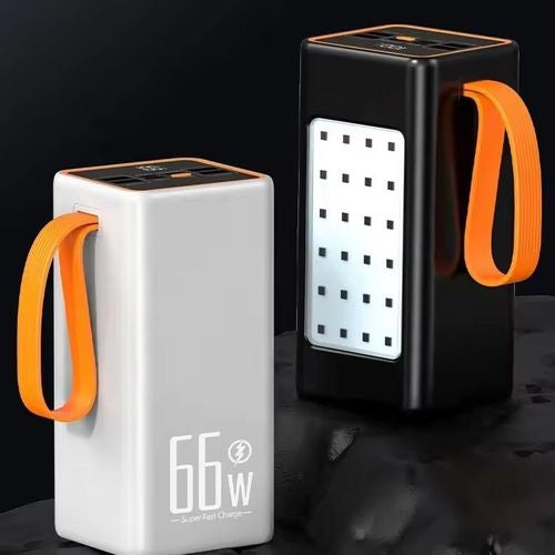TWS Power Bank 60000 mAh avec câble intégré et lampe torche Batterie Mobile chargeur universel rapide portable compatible tout téléphone - Chargeur rapide PowerBank 60000 mAh Banque d'alimentation portable