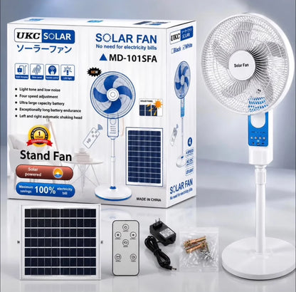VENTILATEUR SOLAIRE RECHARGEABLE – 4 VITESSES
