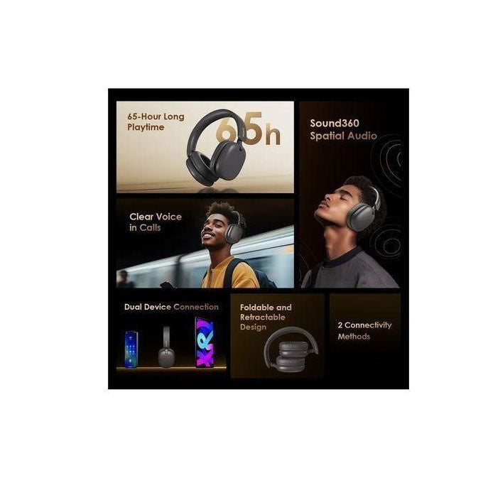 Oraimo BoomPop Lite - Casque Bluetooth Sana Fil Supra-auriculaire