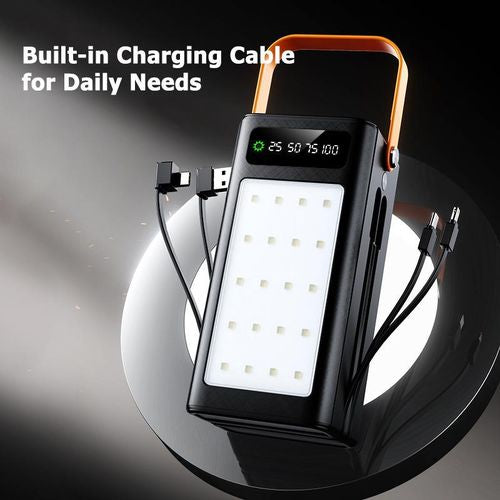 TiLECC Batterie externe multi-usages d'extérieur 50000 mAh 22.5W charge ultra-rapide avec lumière de camping