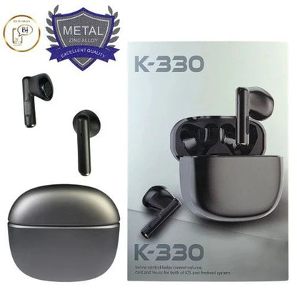 Écouteurs Sans Fil K330 – Design Métallique & Son Premium