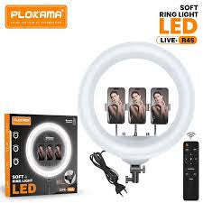 Anneau Lumineux RGB LED PLOKAMA LIVE-R45 Pro – Ring Light 45cm avec Télécommande & Support Smartphone