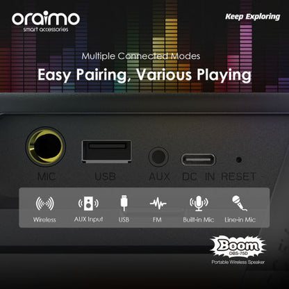 Oraimo HAUT PARLEUR BLUETOOTH ORAIMO FM BASS GO BOOM 30W