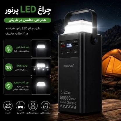 DAKEWEI Power Bank Super Rapide 50000mAh (Modèle DKW-P26A) Noir avec Bande Blanche Élégante prix 🏷️ 15000FC 🔥