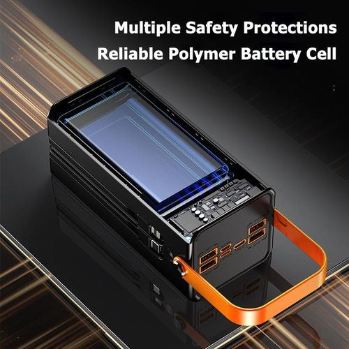 TiLECC Batterie externe multi-usages d'extérieur 50000 mAh 22.5W charge ultra-rapide avec lumière de camping
