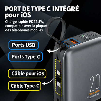 🔋 POWER BANK 20 000 mAh | 22.5W PD ⚡format petite