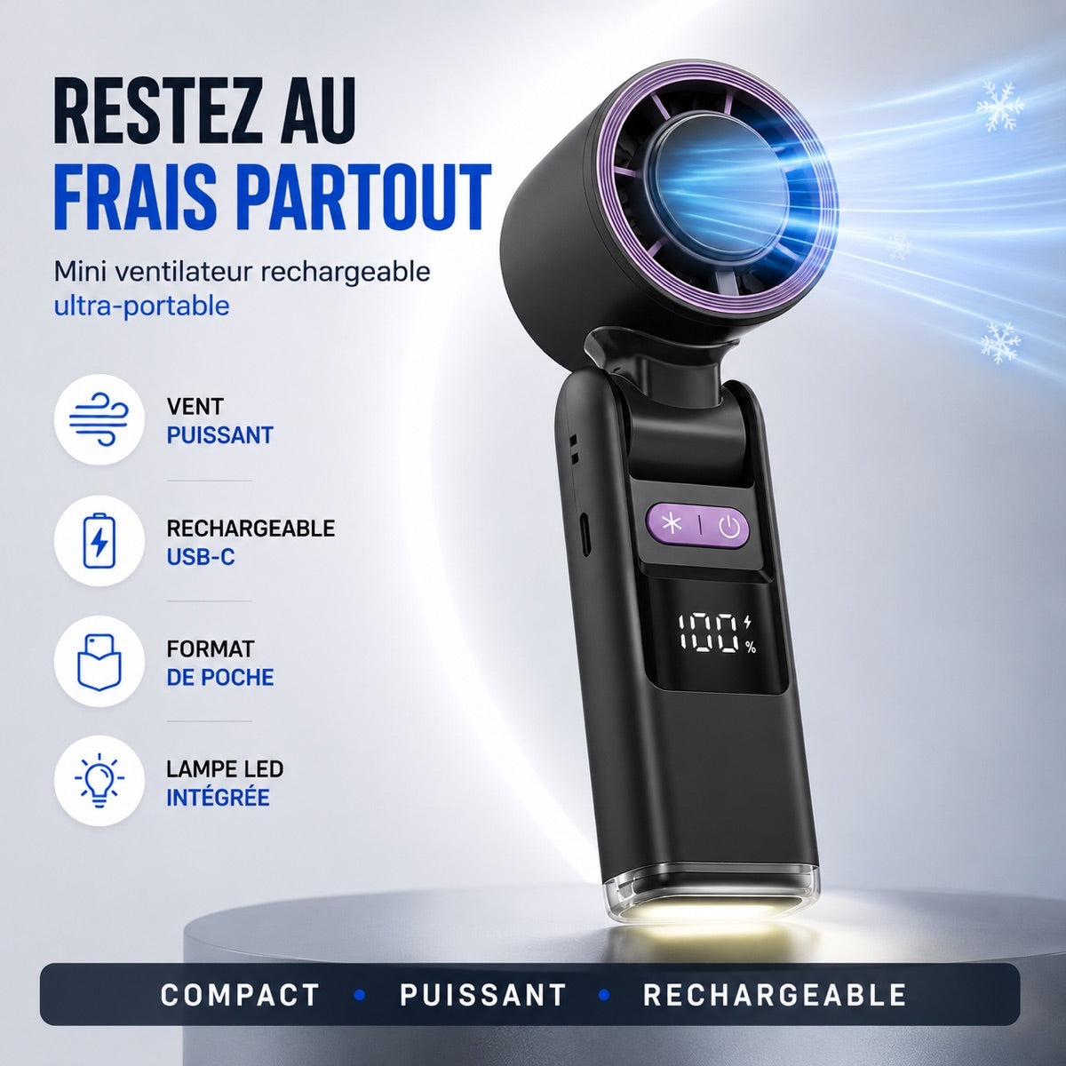 Ventilateur de Poche Rechargeable