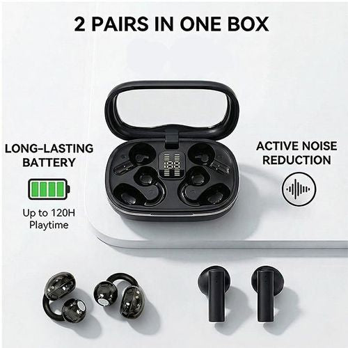 AFX AFXQ9 2-IN-1 Écouteurs Bluetooth Sans Fil V5.4 Noir Type-C