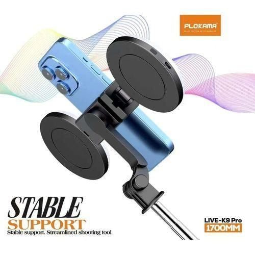 Trepied k9 pro Bluetooth 4 en 1 avec Double Mini Ring Light rotatif pour smartphone ordinateur Lumière de remplissage LED, lumière de téléphone portable, ordinateur portable, tablette, selfie, vidéoconférence c2