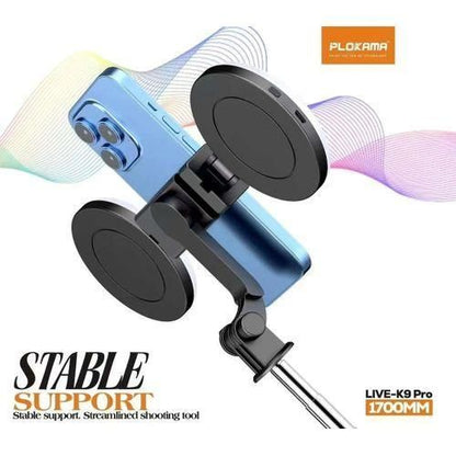 Trepied k9 pro Bluetooth 4 en 1 avec Double Mini Ring Light rotatif pour smartphone ordinateur Lumière de remplissage LED, lumière de téléphone portable, ordinateur portable, tablette, selfie, vidéoconférence c2