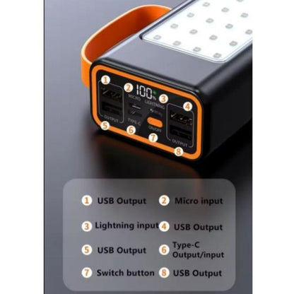 TWS Power Bank 60000 mAh avec câble intégré et lampe torche Batterie Mobile chargeur universel rapide portable compatible tout téléphone - Chargeur rapide PowerBank 60000 mAh Banque d'alimentation portable