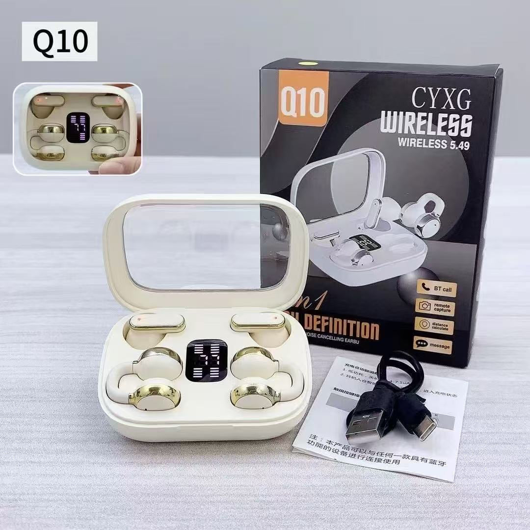 TWS Q10 – Écouteurs Sans Fil 2 en 1 avec Affichage Batterie