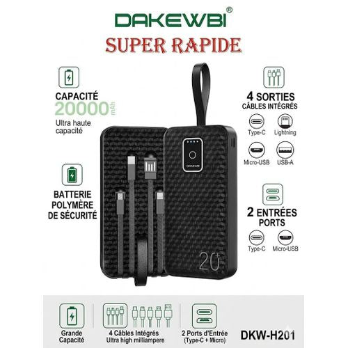 Power Bank 20000mAh – Charge Ultra Rapide