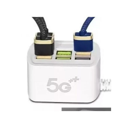 Adaptateur 5 IN 1 de Charge Super - 4 Port USB & Type C PD - Blanc