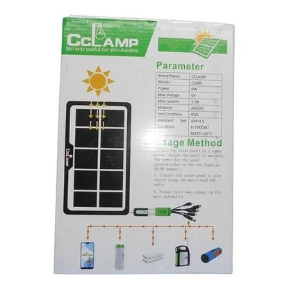 CCLamp CL-680 Chargeur solaire pour téléphone portable et batterie 8 W