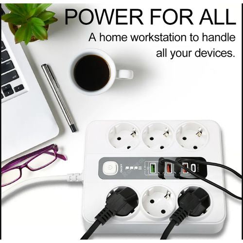 Sens multiprise power socket sens 3000w sortie 38w usb pd +qc3.0 fast blanc