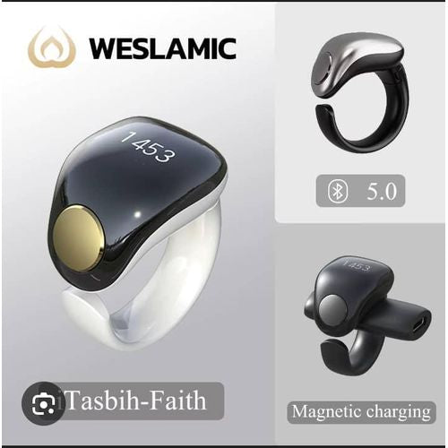 Bague Chapelet électronique, rappel de l'heure prière Tasbeeh 5, Bluetooth