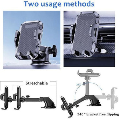Universal car phone holder, suction cup phone holder, suitable for car dashboards, windshields, and air conditioning vents, compatible with all mobile phones.