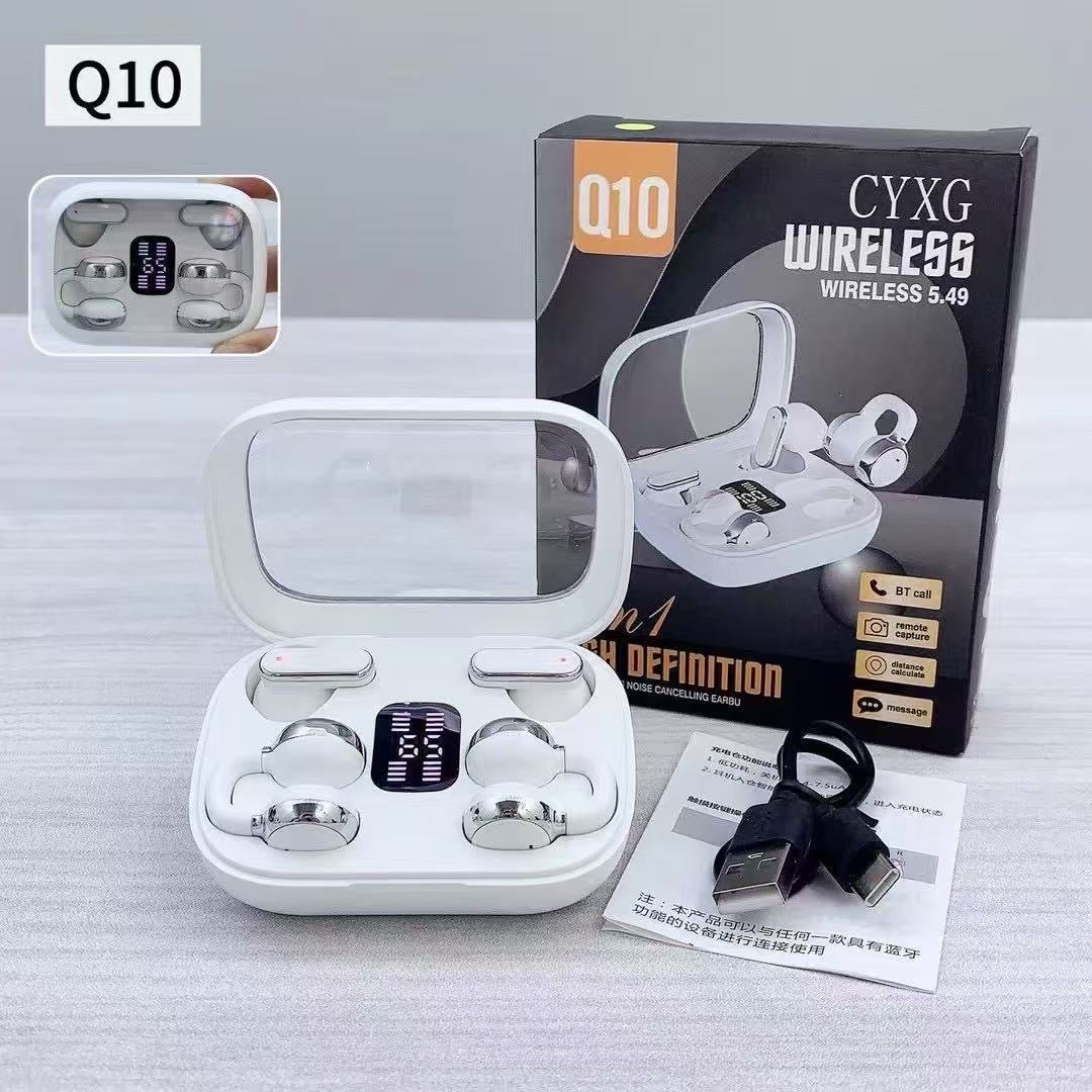 TWS Q10 – Écouteurs Sans Fil 2 en 1 avec Affichage Batterie