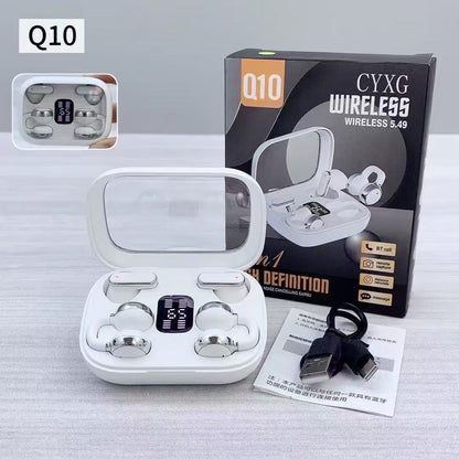 TWS Q10 – Écouteurs Sans Fil 2 en 1 avec Affichage Batterie