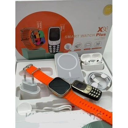 Montre Bluetooth, smart watch X8 plus + UN TELEPHONE BASIQUE OFFERT