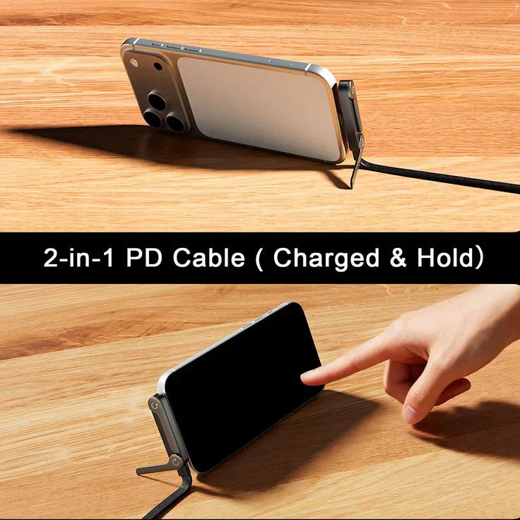 Câble de charge rapide ( 240W) 2 en 1 avec support de téléphone intègré