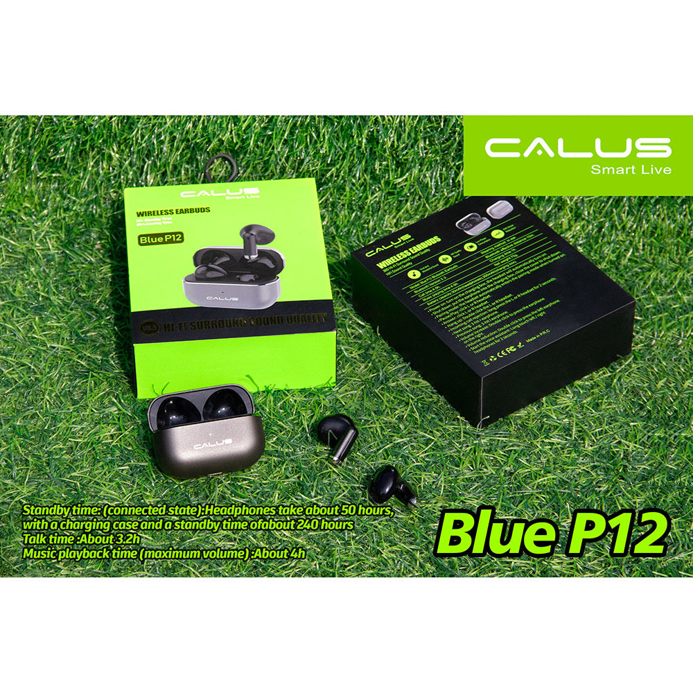 CALUS Ecouteurs Blue P12 V5.3 - Android / Ios - Qualité Garantie - Noir