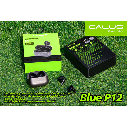 CALUS Ecouteurs Blue P12 V5.3 - Android / Ios - Qualité Garantie - Noir