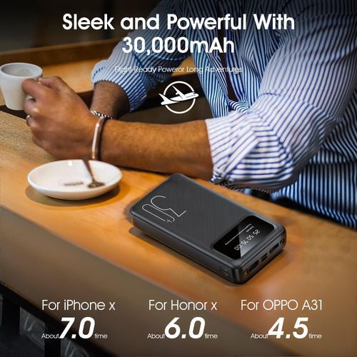EASYPIE Power bank 30000mAh Batterie Externe Ultrafine Portable - Charge Rapide Double 2A Transportable