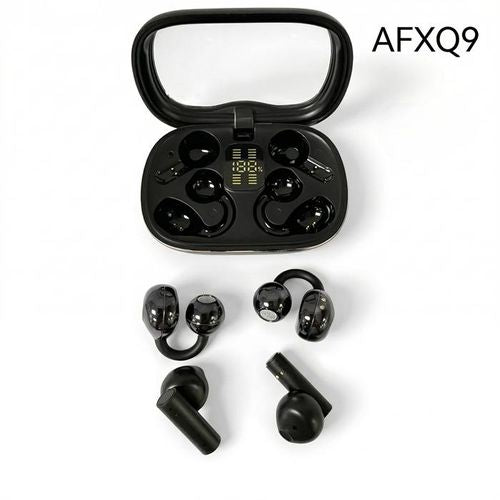 AFX AFXQ9 2-IN-1 Écouteurs Bluetooth Sans Fil V5.4 Noir Type-C