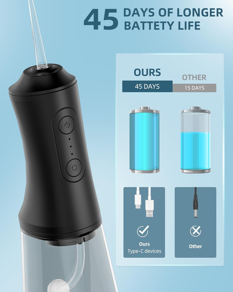 Irrigateur buccal électrique détachable, hydropulseur dentaire portable, jet d'eau dentaire étanche, nettoyeur de dents puissant, machine de lavage buccal