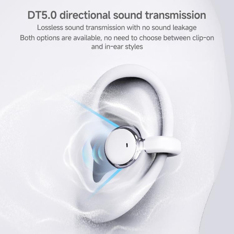 Écouteurs Bluetooth sans fil J-Q16 2 en 1 avec affichage numérique et réduction de bruit ENC (blanc)